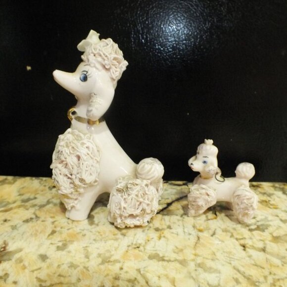 Vintage Spaghetti Poodle And Her Puppy By Enterprise Exclusive - Picture 3 of 8